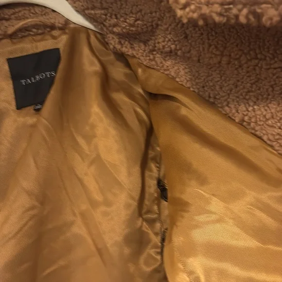 Talbots Sherpa Teddy Coat in Camel Color L - Picture 4 of 8